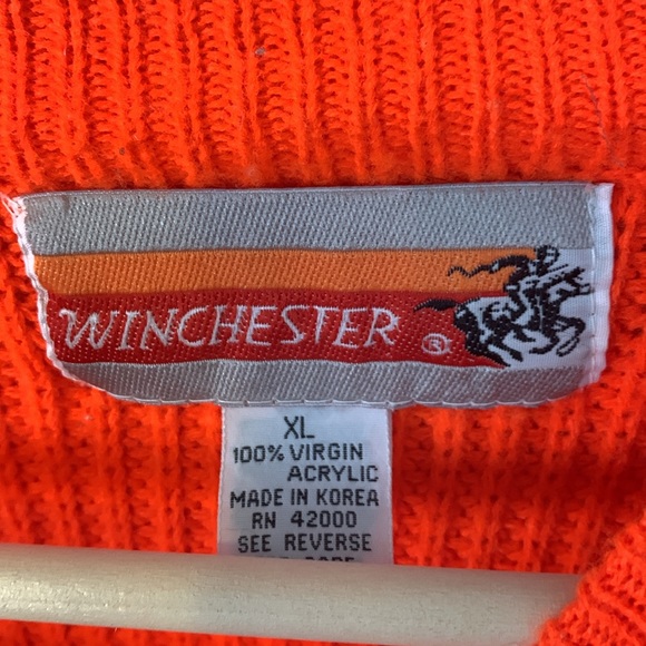 Winchester Bright Orange Hunting Knit Sweater Size Extra Large - Picture 2 of 5